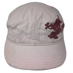 Senor Frog's Army Cap Pink Red Hat OS Distressed Cotton Bahia Mexico Embroidery